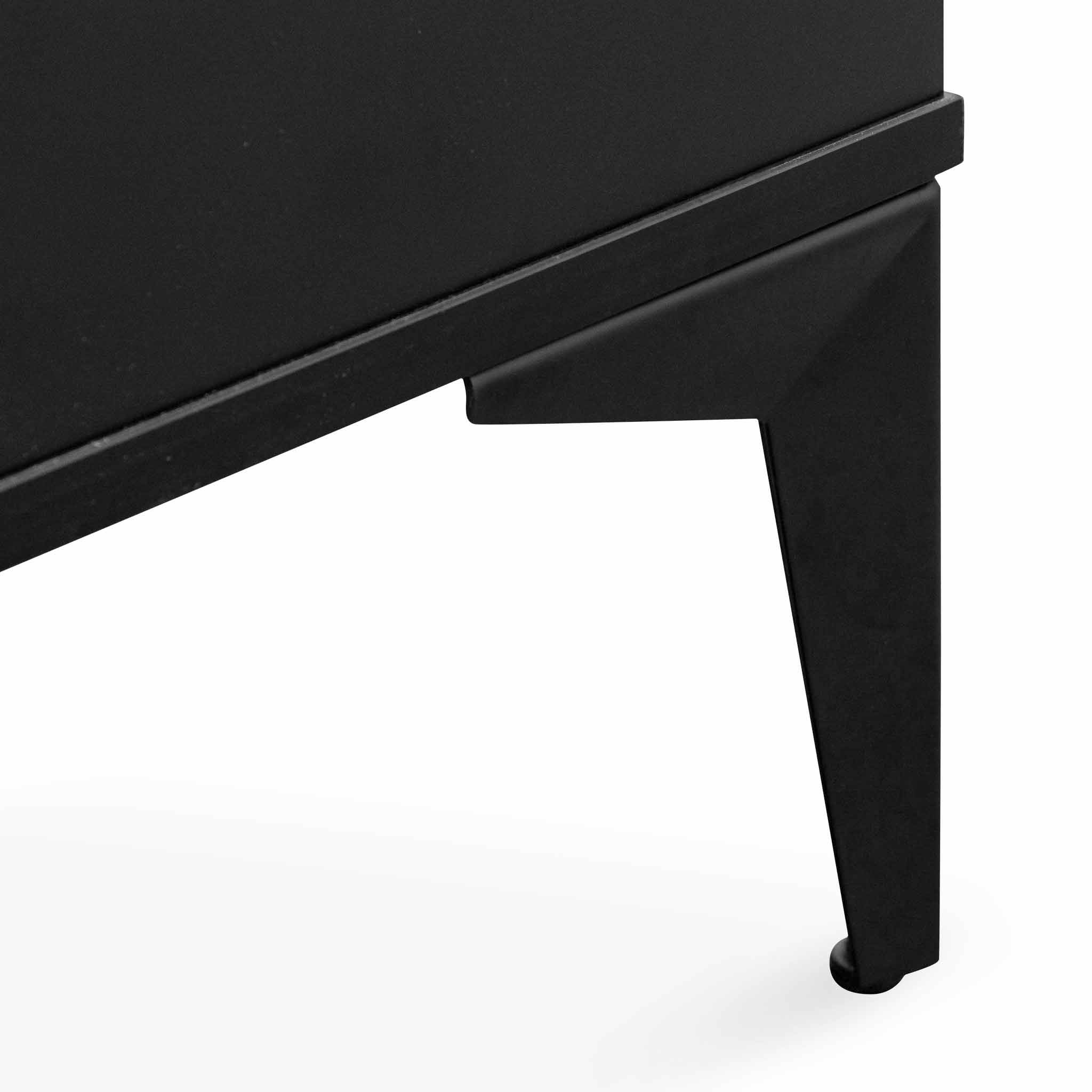 Ex Display - Wooden Side Table - Matte Black with Black Legs Bedside Table Iggy-Core