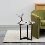 Medrano Side Table - Walnut Top and Black Leg