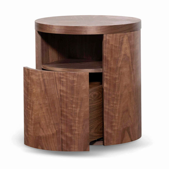 Honigold Round Wooden Bedside Table - Walnut ST6787-BB