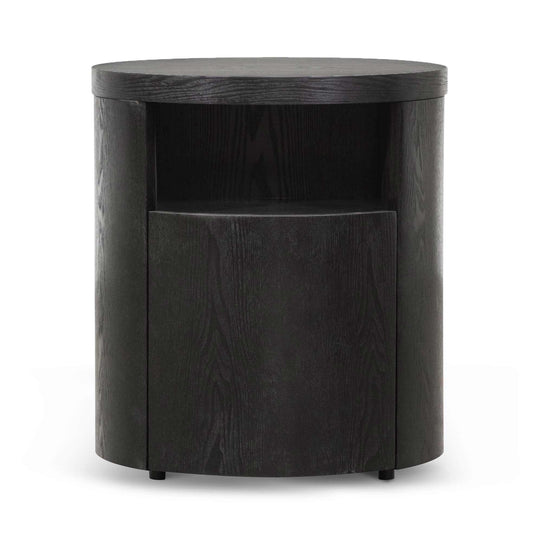 Ex Display - Honigold Round Wooden Bedside Table With Drawer - Black Mountain Bedside Table Better B-Core   