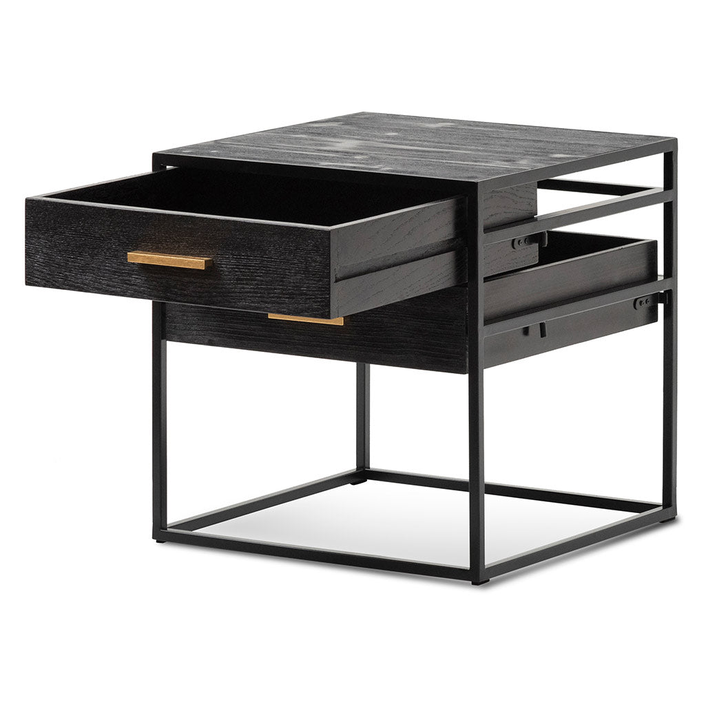 Ex Display - Solomon Side Table - Full Black Bedside Table Iggy-Core   