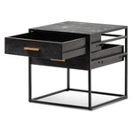 Ex Display - Solomon Side Table - Full Black Bedside Table Iggy-Core   