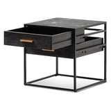 Ex Display - Solomon Side Table - Full Black Bedside Table Iggy-Core   