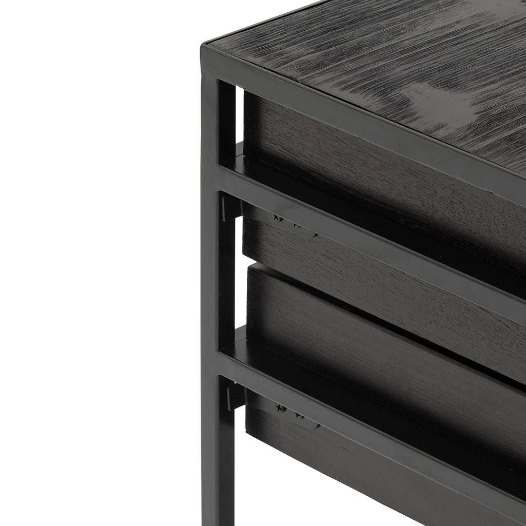 Ex Display - Solomon Side Table - Full Black Bedside Table Iggy-Core   