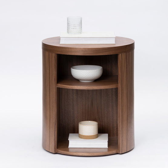 Ex Display - Honigold Round Wooden Bedside Table - Walnut Bedside Table Better B-Core   