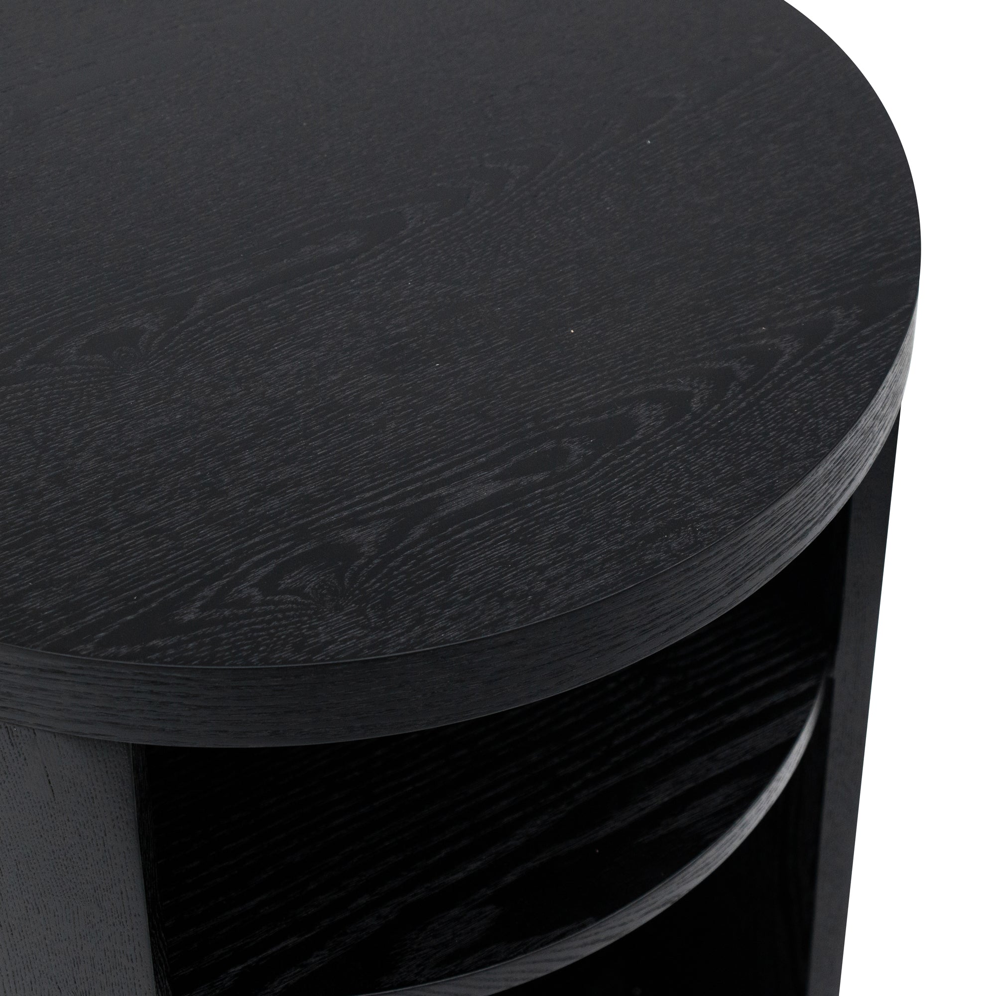 Ex Display - Honigold Round Wooden Bedside Table - Black Mountain Bedside Table Better B-Core   