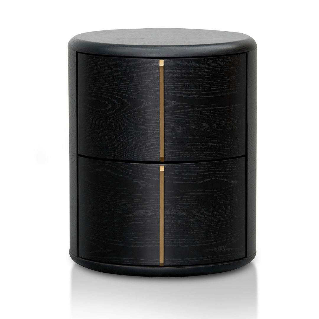 Leonard 46cm Round Bedside Table - Black Bedside Table Century-Core