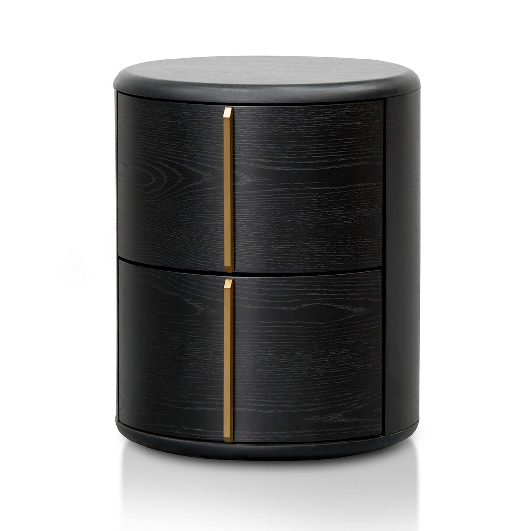 Leonard 46cm Round Bedside Table - Black Bedside Table Century-Core