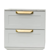 Ex Display - Nelda Bedside Table - White with Marble Top Bedside Table Century-Core