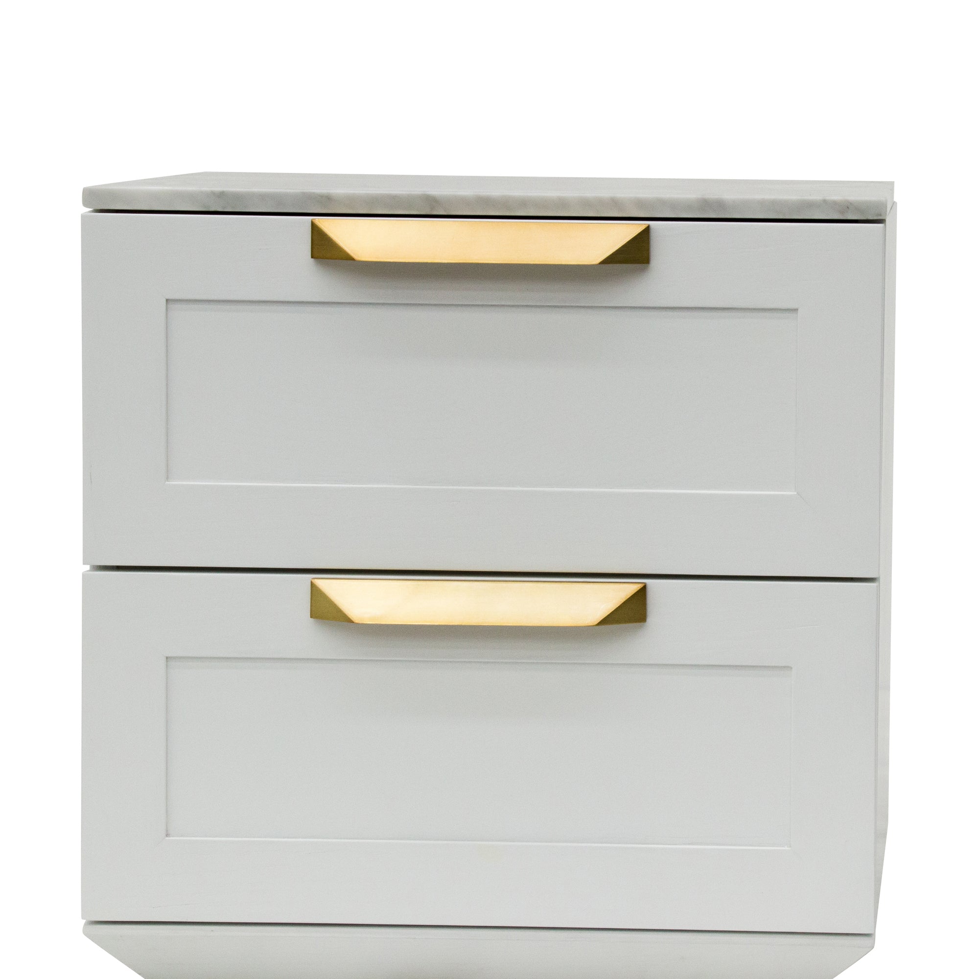 Ex Display - Nelda Bedside Table - White with Marble Top Bedside Table Century-Core