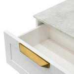 Ex Display - Nelda Bedside Table - White with Marble Top Bedside Table Century-Core