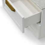 Ex Display - Nelda Bedside Table - White with Marble Top Bedside Table Century-Core