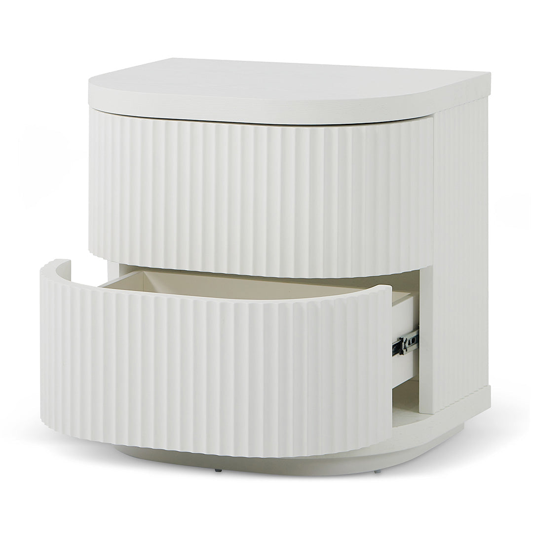 Ex Display - Elino Bedside Table - Full White Bedside Table Dwood-Core   