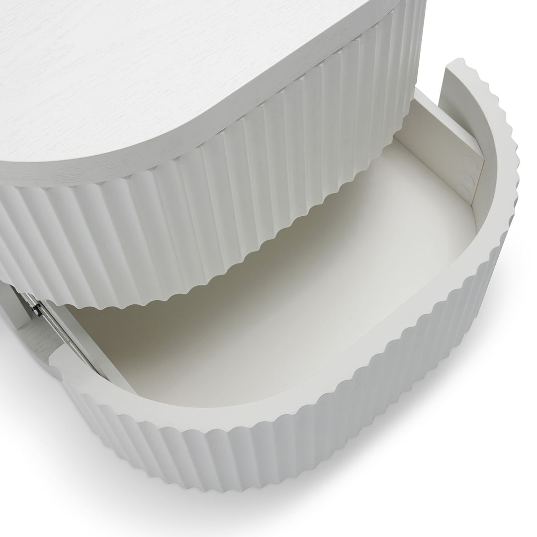 Ex Display - Elino Bedside Table - Full White Bedside Table Dwood-Core   