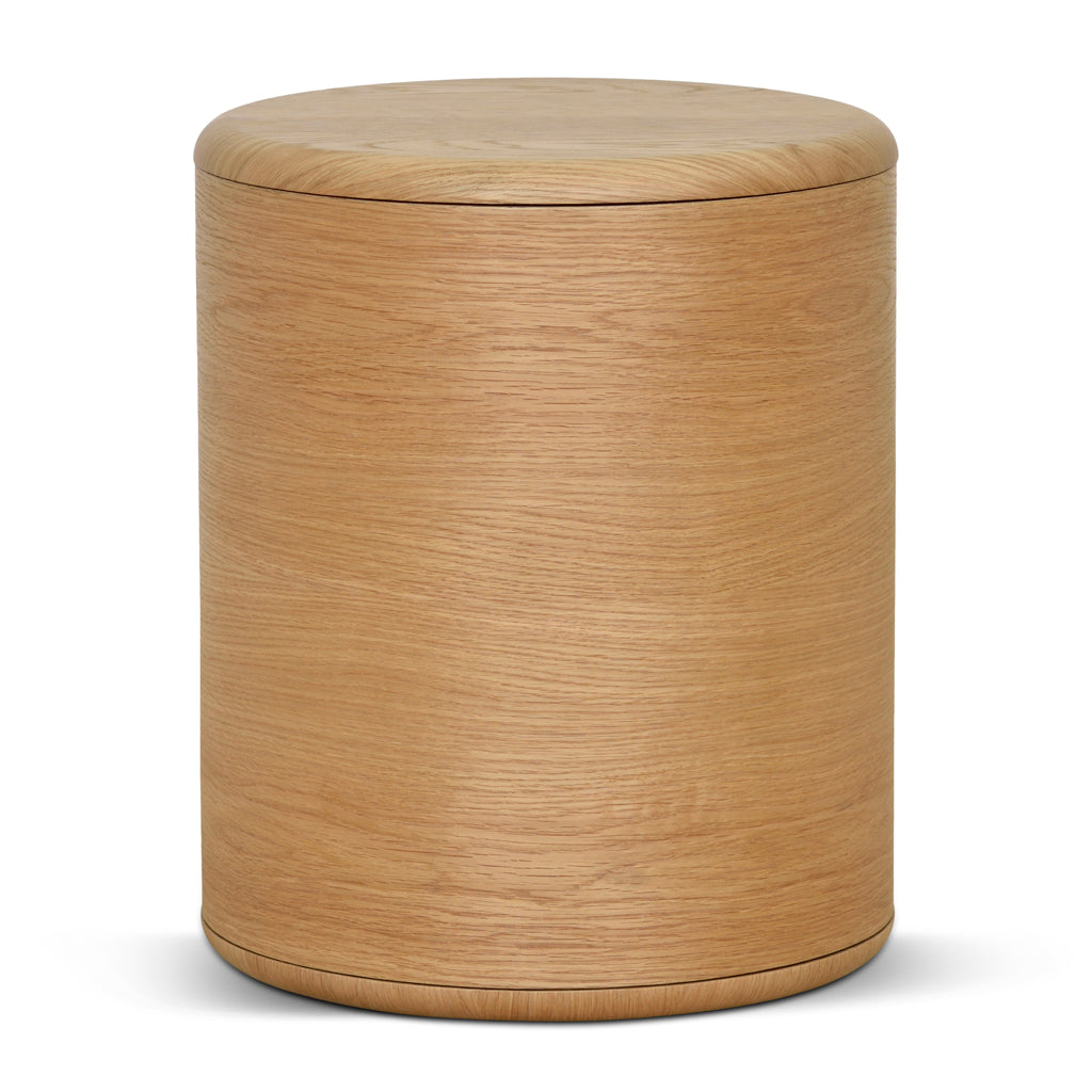 Ex Display - Leonard 46cm Round Bedside Table - Natural Bedside Table Century-Core