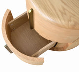 Ex Display - Leonard 46cm Round Bedside Table - Natural Bedside Table Century-Core