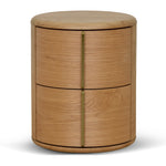 Ex Display - Leonard 46cm Round Bedside Table - Natural Bedside Table Century-Core