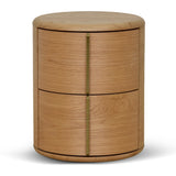 Ex Display - Leonard 46cm Round Bedside Table - Natural Bedside Table Century-Core
