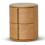 Leonard 46cm Round Bedside Table - Natural Bedside Table Century-Core   