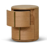 Ex Display - Leonard 46cm Round Bedside Table - Natural Bedside Table Century-Core