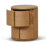 Ex Display - Leonard 46cm Round Bedside Table - Natural Bedside Table Century-Core