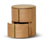 Ex Display - Leonard 46cm Round Bedside Table - Natural Bedside Table Century-Core