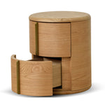 Ex Display - Leonard 46cm Round Bedside Table - Natural Bedside Table Century-Core