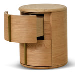 Ex Display - Leonard 46cm Round Bedside Table - Natural Bedside Table Century-Core