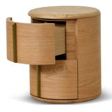 Ex Display - Leonard 46cm Round Bedside Table - Natural Bedside Table Century-Core