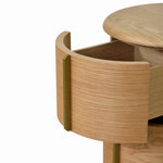 Ex Display - Leonard 46cm Round Bedside Table - Natural Bedside Table Century-Core