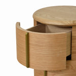 Ex Display - Leonard 46cm Round Bedside Table - Natural Bedside Table Century-Core