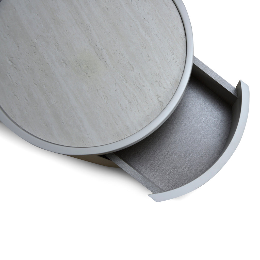 Ex Display - Nithya Bedside Table - Light Grey Bedside Table Iggy-Core   