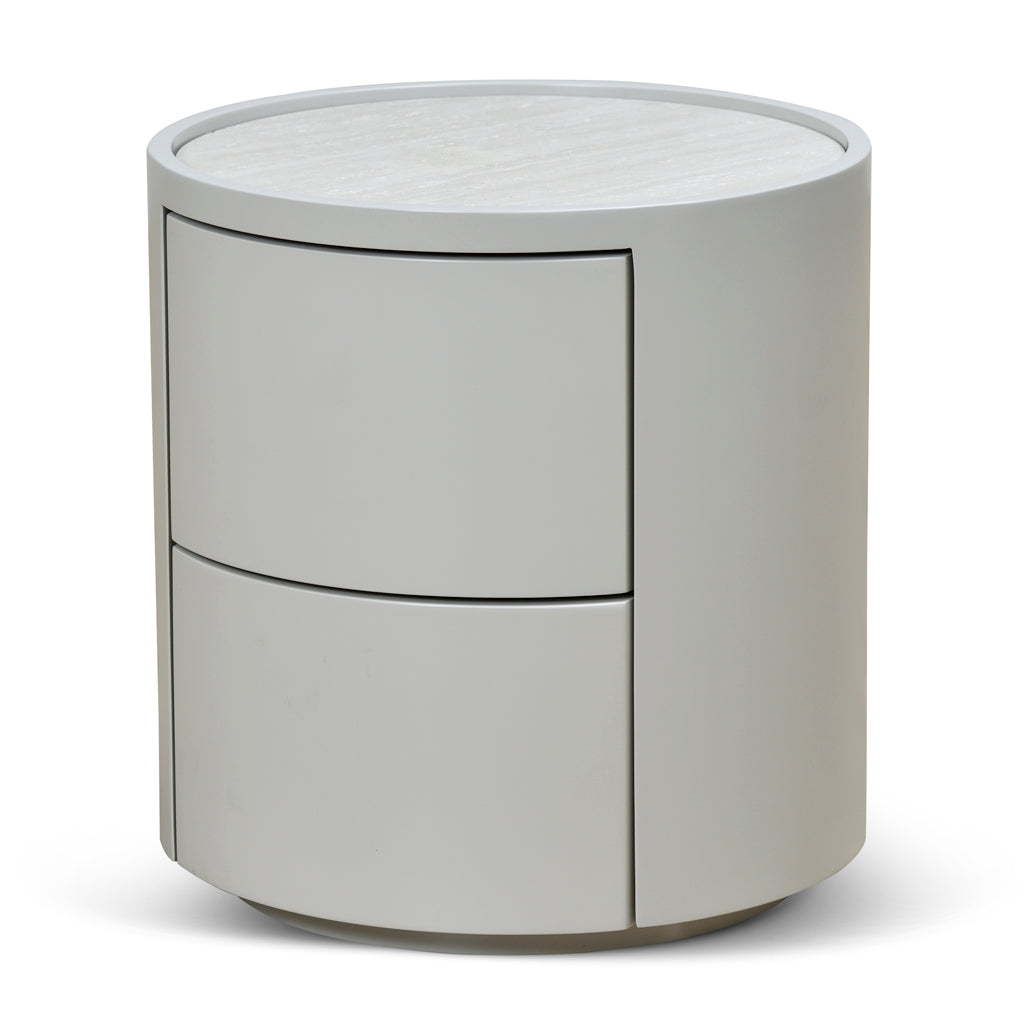 Ex Display - Nithya Bedside Table - Light Grey Bedside Table Iggy-Core   