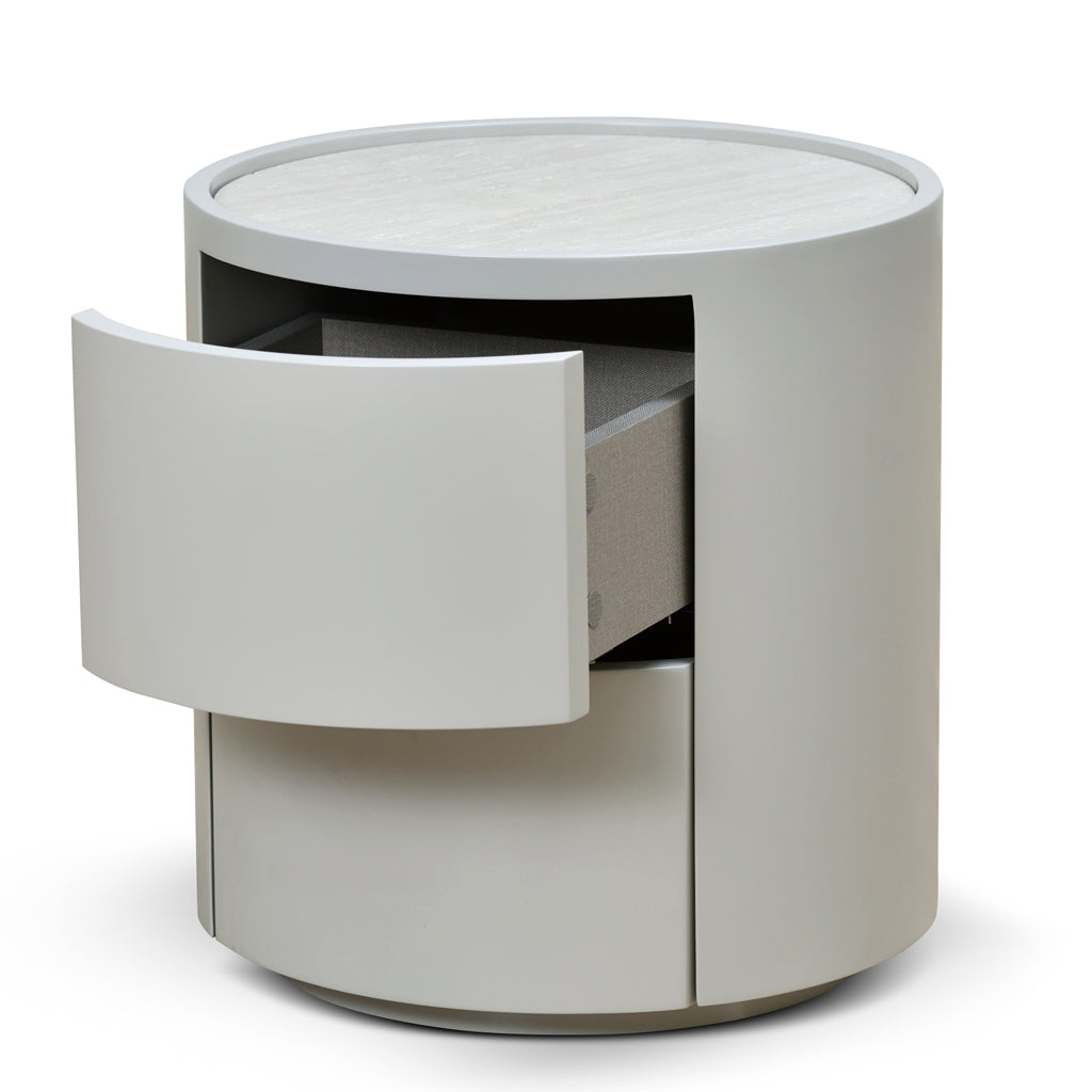 Ex Display - Nithya Bedside Table - Light Grey Bedside Table Iggy-Core   