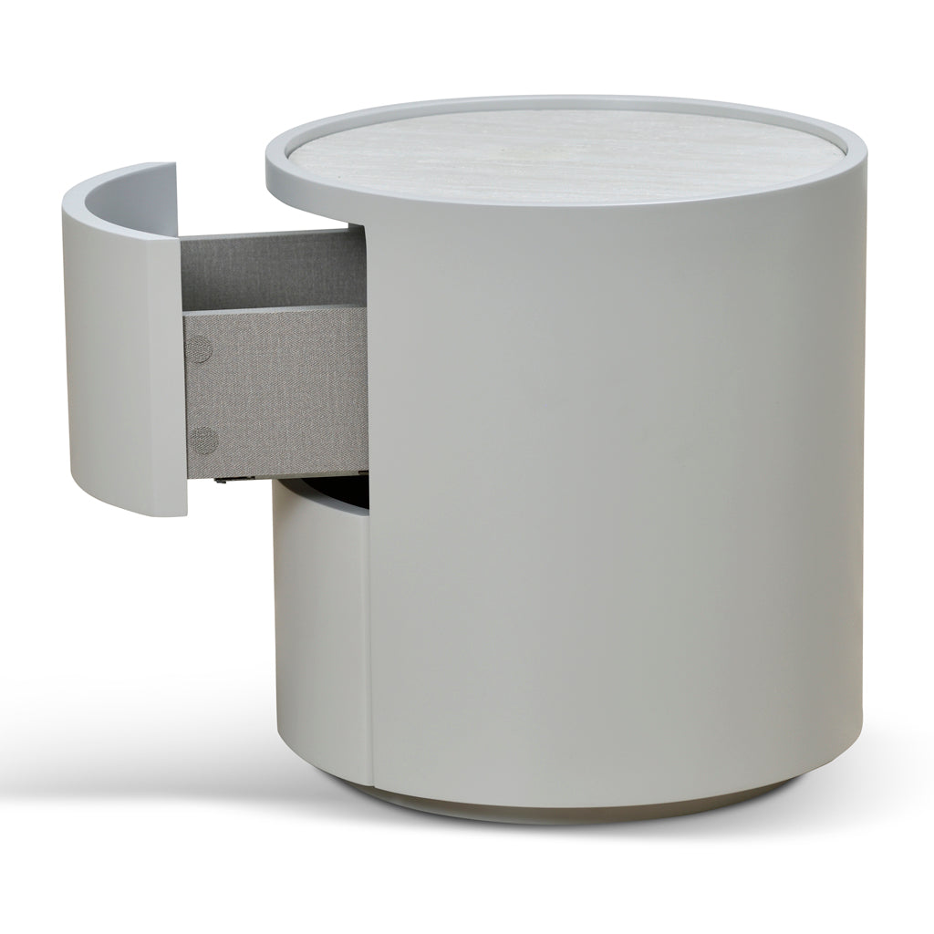Ex Display - Nithya Bedside Table - Light Grey Bedside Table Iggy-Core   