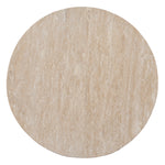 Agosti Travertine Marble Round Side Table - White Wash Side Table Nicki-Core