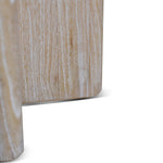 Ex Display - Agosti Travertine Marble Round Side Table - White Wash Side Table Nicki-Core
