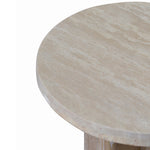 Ex Display - Agosti Travertine Marble Round Side Table - White Wash Side Table Nicki-Core