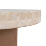 Agosti Travertine Marble Round Side Table - White Wash Side Table Nicki-Core