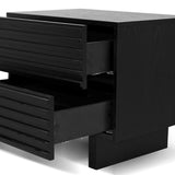 Ex Display - Alvarus Bedside Table - Full Black Bedside Table Century-Core   