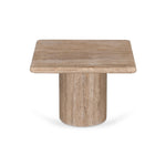 Ex Display - Costin 50cm Travertine Top Side Table - Natural Side Table Rebhi-Core