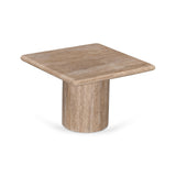 Ex Display - Costin 50cm Travertine Top Side Table - Natural Side Table Rebhi-Core