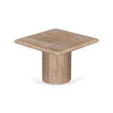 Ex Display - Costin 50cm Travertine Top Side Table - Natural Side Table Rebhi-Core