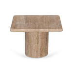 Ex Display - Costin 50cm Travertine Top Side Table - Natural Side Table Rebhi-Core