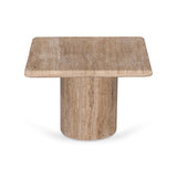 Ex Display - Costin 50cm Travertine Top Side Table - Natural Side Table Rebhi-Core