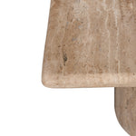 Ex Display - Costin 50cm Travertine Top Side Table - Natural Side Table Rebhi-Core