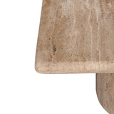 Ex Display - Costin 50cm Travertine Top Side Table - Natural Side Table Rebhi-Core