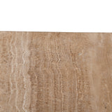 Ex Display - Costin 50cm Travertine Top Side Table - Natural Side Table Rebhi-Core