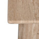 Costin 42cm Travertine Top Side Table - Natural - Last One Side Table Rebhi-Core