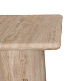 Costin 42cm Travertine Top Side Table - Natural - Last One Side Table Rebhi-Core